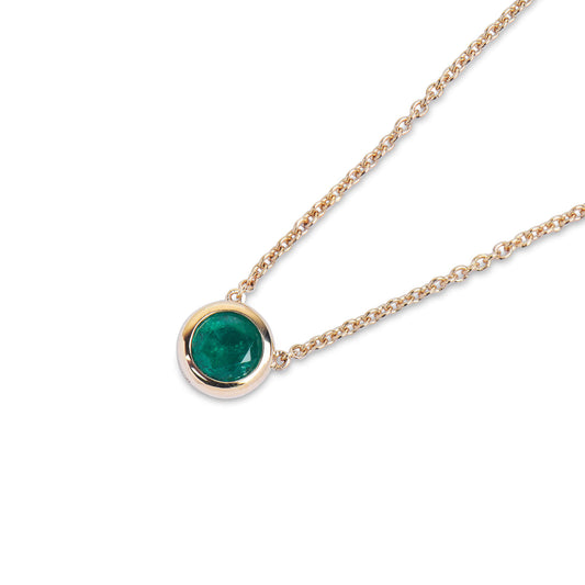 Natural Green Emerald Pendant, 0.68 Ct. TW