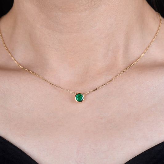 Natural Green Emerald Pendant, 0.68 Ct. TW