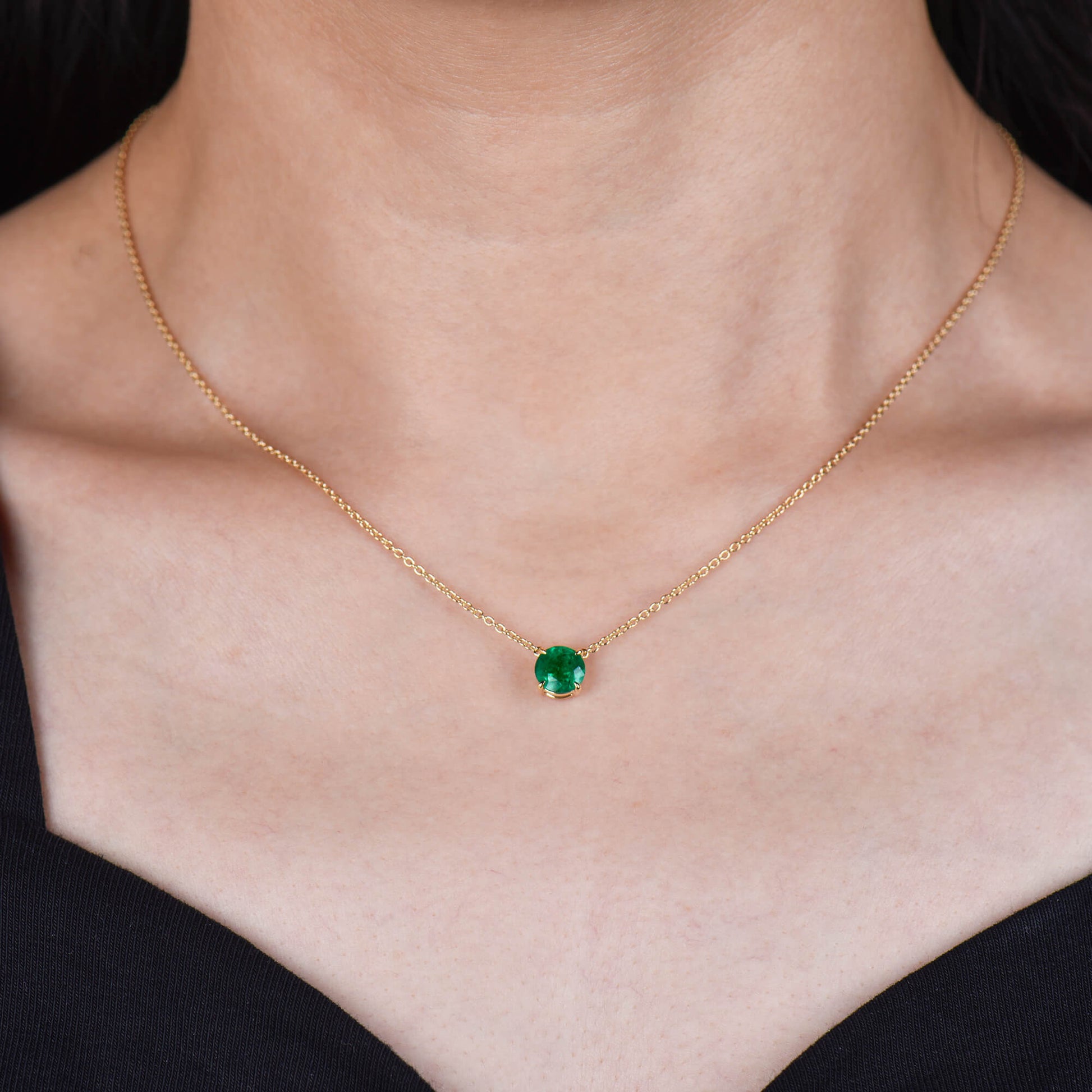 תליון אמרלד ירוק טבעי, 1.22 קראט TW