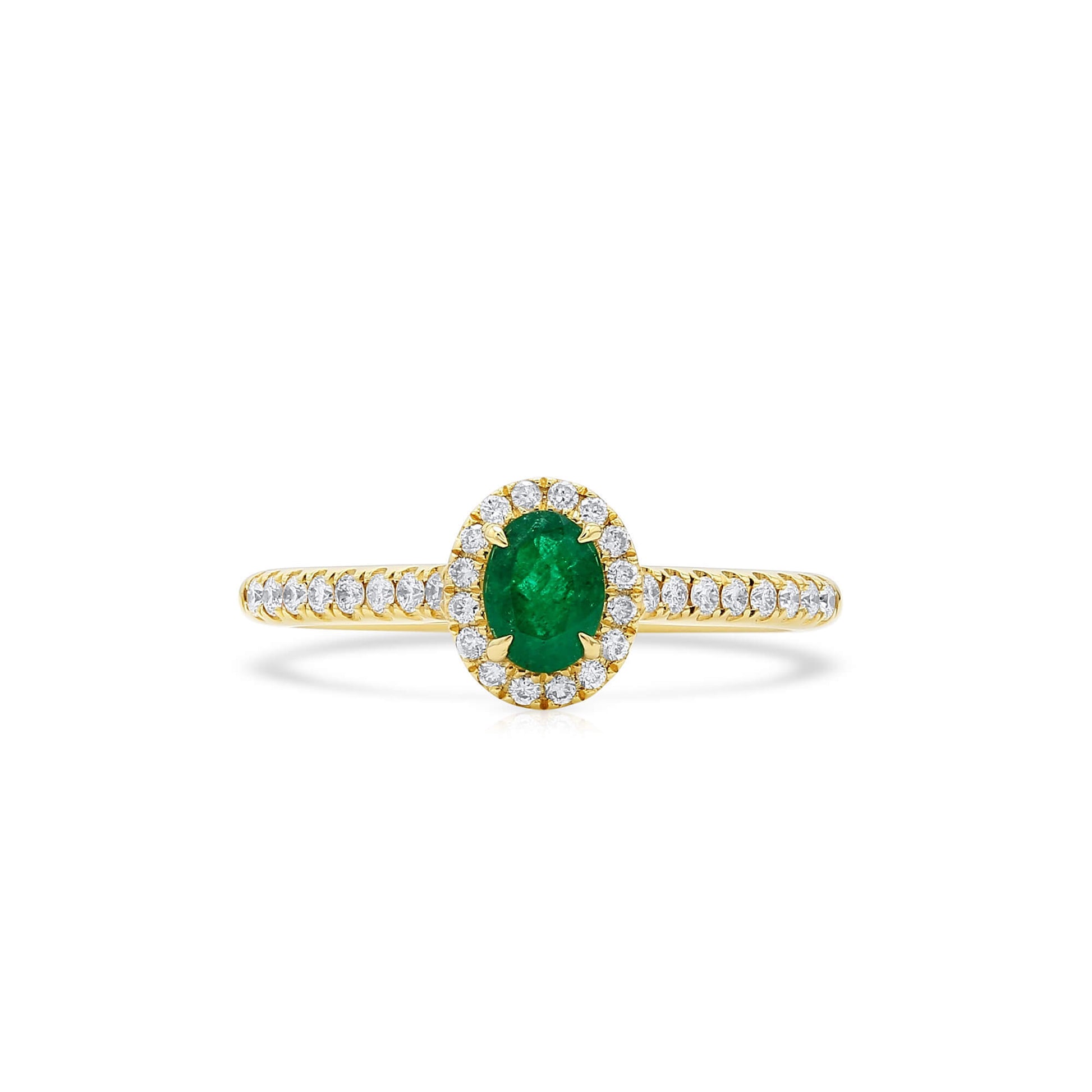 Natural Green Emerald Ring, 0.56 Ct. TW