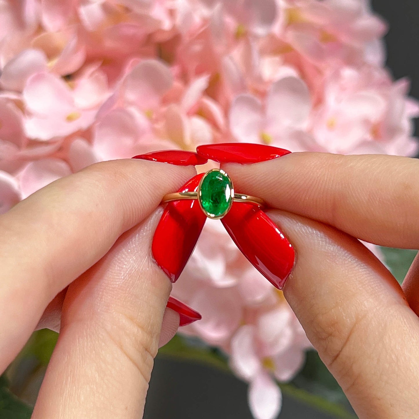 Natural Green Emerald Ring, 0.91 Ct. TW