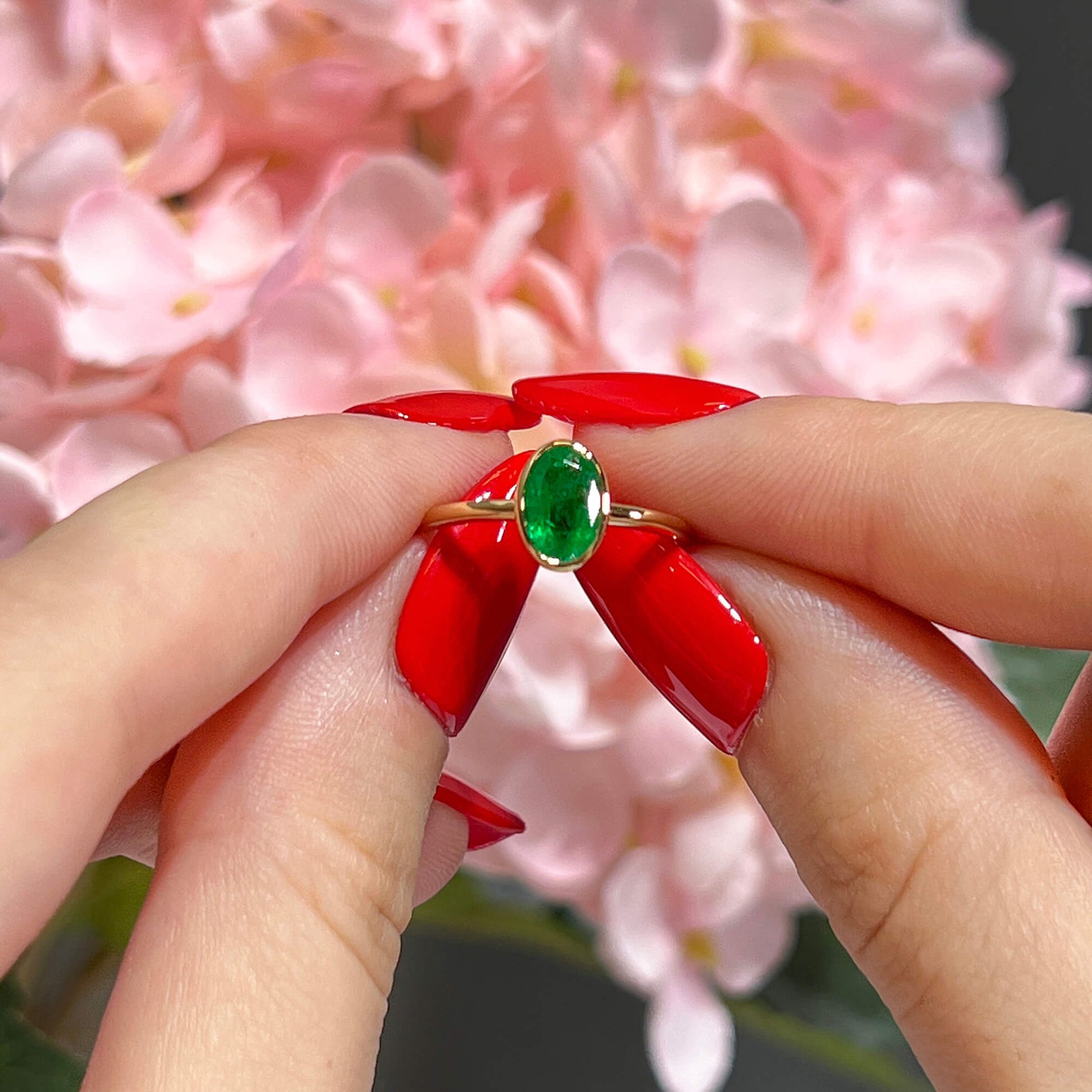 Natural Green Emerald Ring, 0.91 Ct. TW
