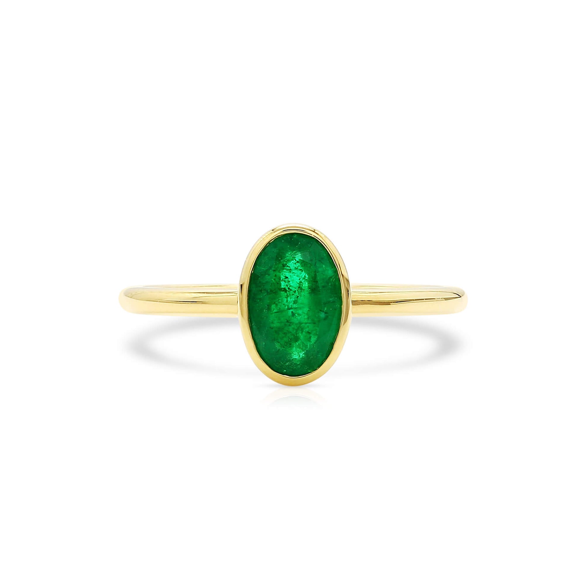 Natural Green Emerald Ring, 0.91 Ct. TW