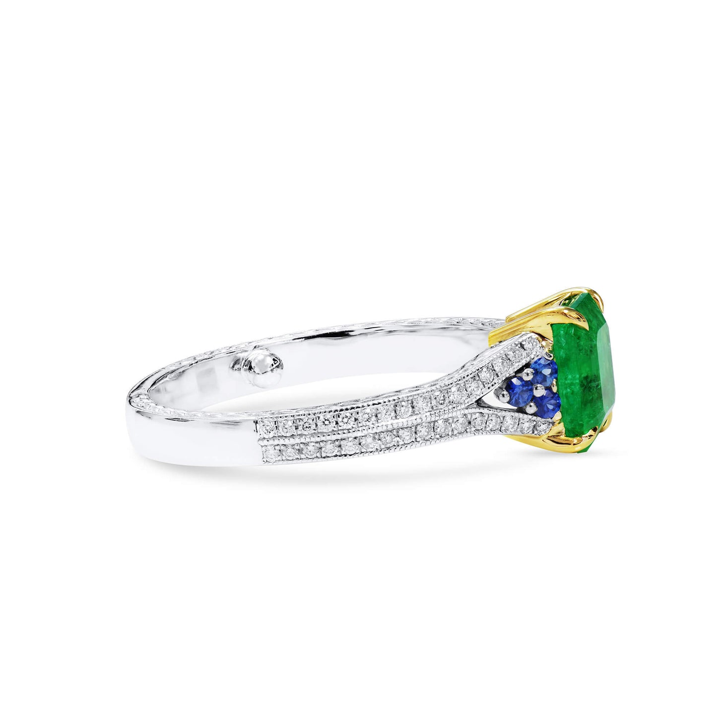 Natural Green Emerald Ring, 2.08 Ct. TW