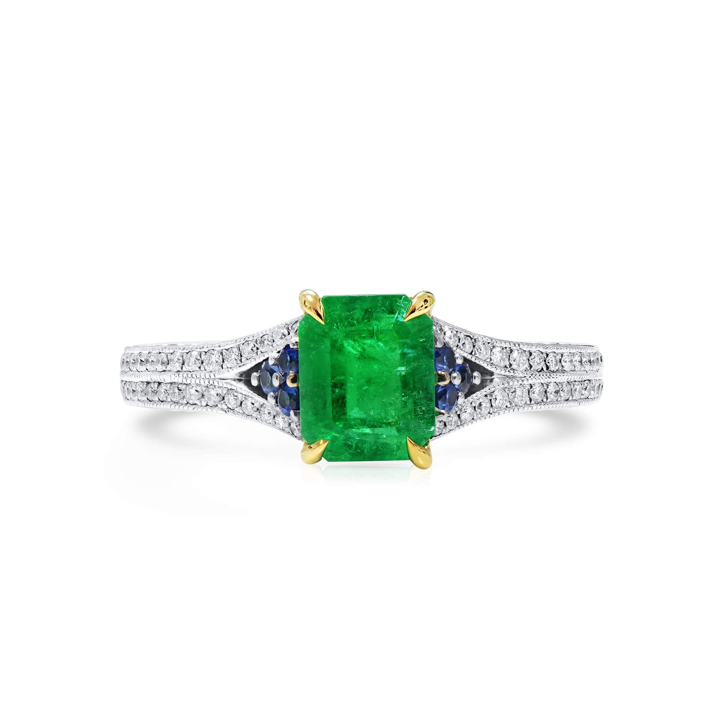 Natural Green Emerald Ring, 2.08 Ct. TW