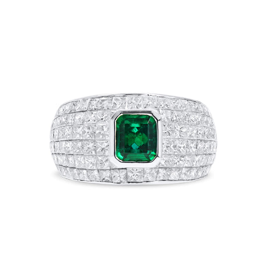 Natural Green Emerald Ring, 3.59 Ct. TW
