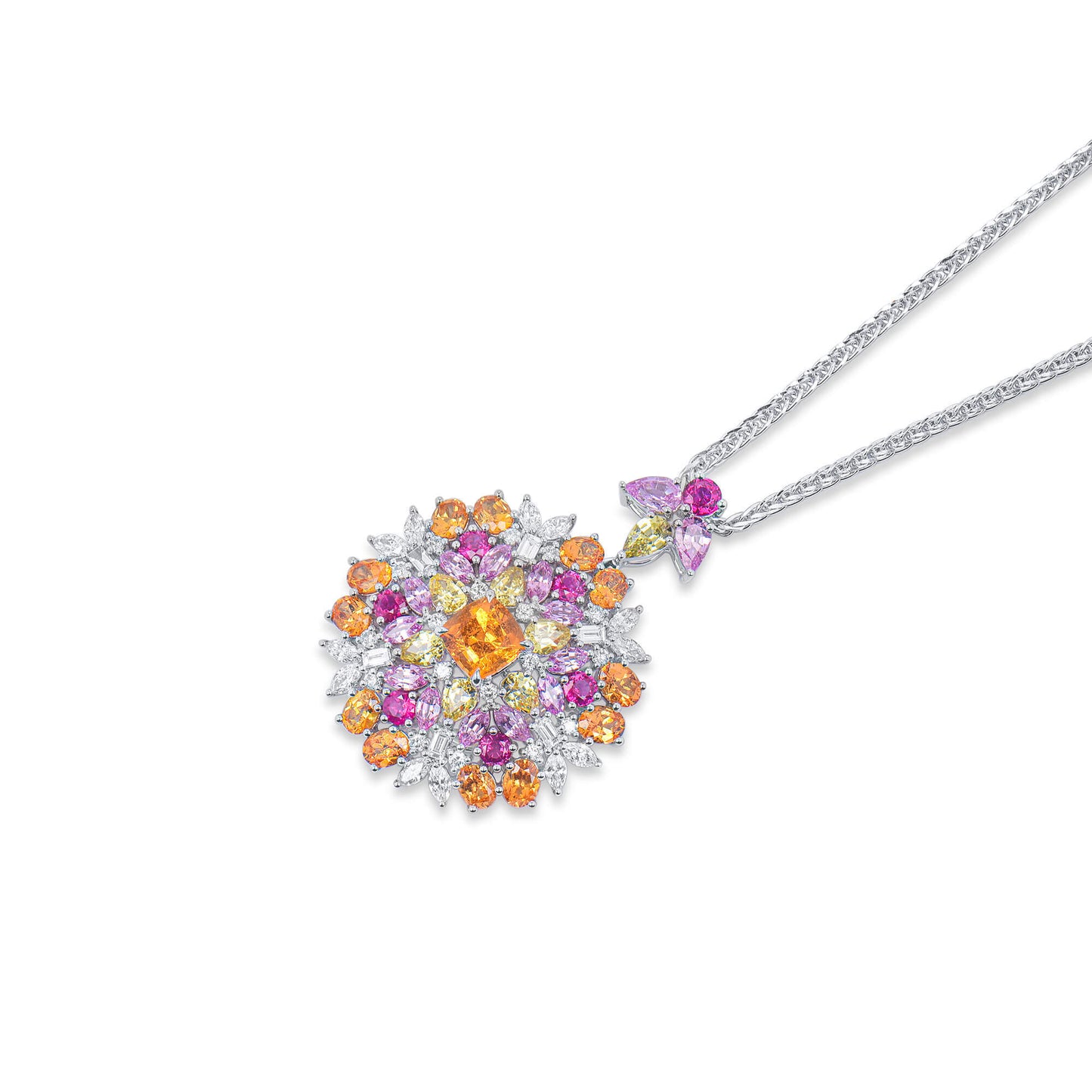 Natural Mix Sapphire Pendant, 8.95 Ct. TW