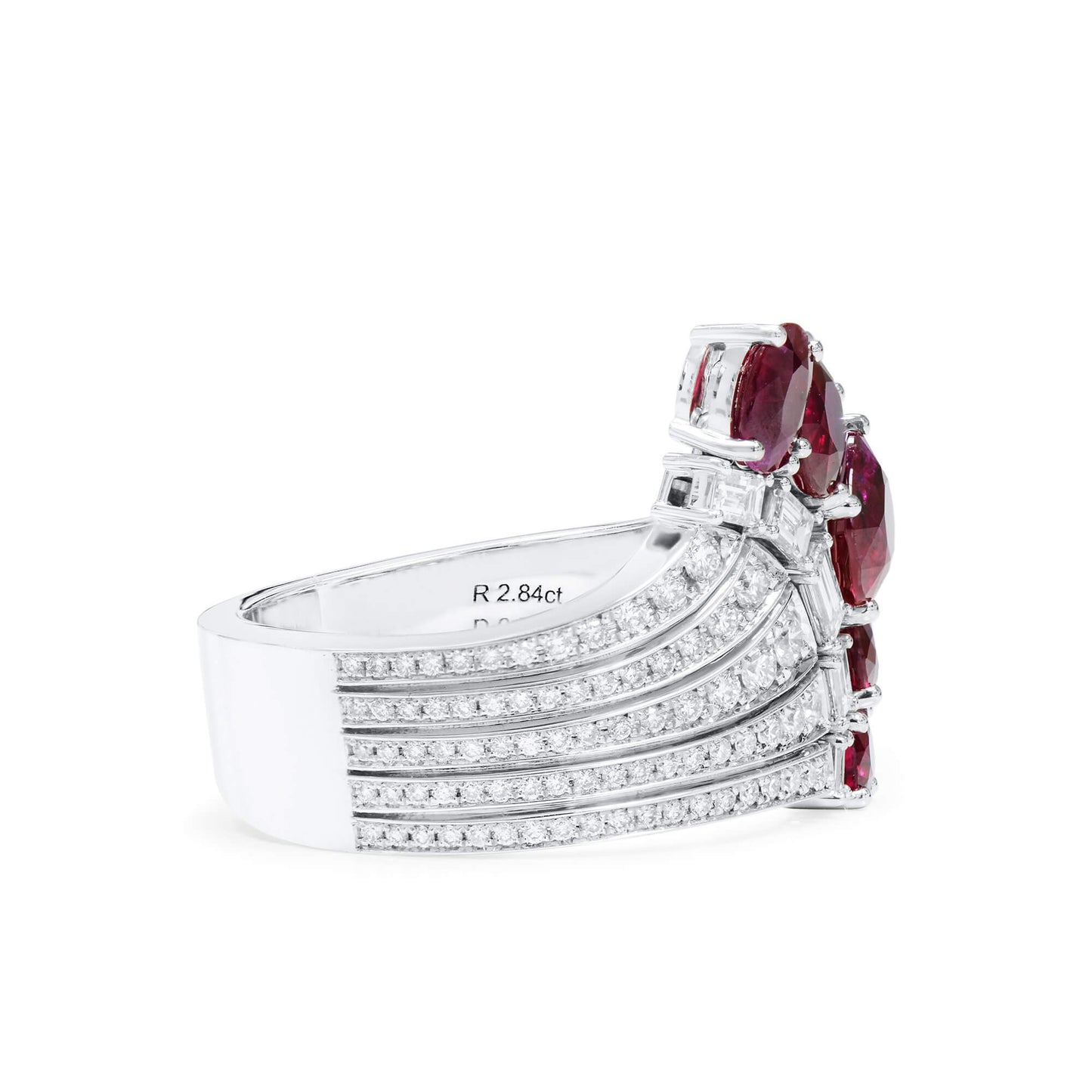 Natural Pigeons blood Burma Ruby Ring, 2.84 Ct. (3.55 Ct. TW), GRS2021-082079, Unheated