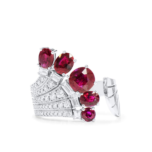 Natural Pigeons blood Burma Ruby Ring, 2.84 Ct. (3.55 Ct. TW), GRS2021-082079, Unheated
