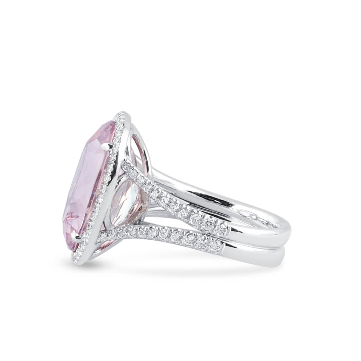 Natural Pink Morganite Ring, 11.96 Ct. TW, Oval shape IGL Certified