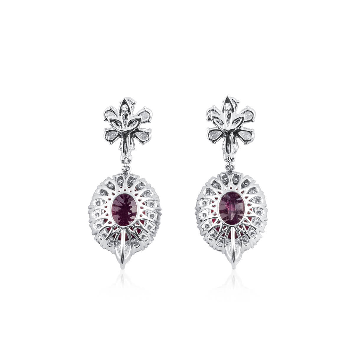 Natural Red Rubellite Earrings, 13.49 Ct. TW, Oval shape, IGL Certified