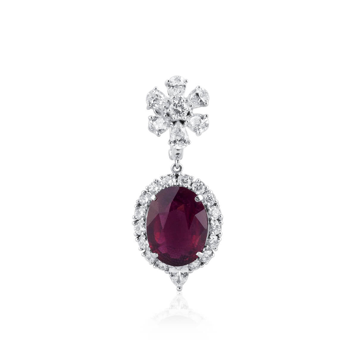 Natural Red Rubellite Earrings, 13.49 Ct. TW, Oval shape, IGL Certified