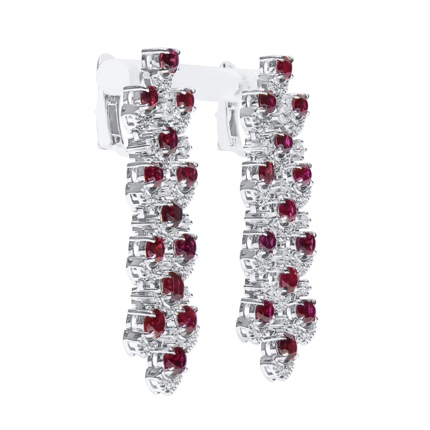 Natural Red Ruby Earrings, 10.73 Ct. TW, BELLEROPHON Certified, unheated