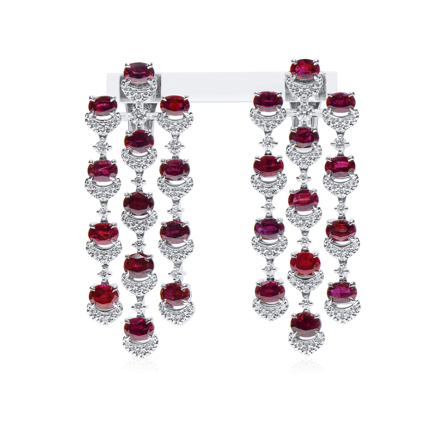Natural Red Ruby Earrings, 10.73 Ct. TW, BELLEROPHON Certified, unheated