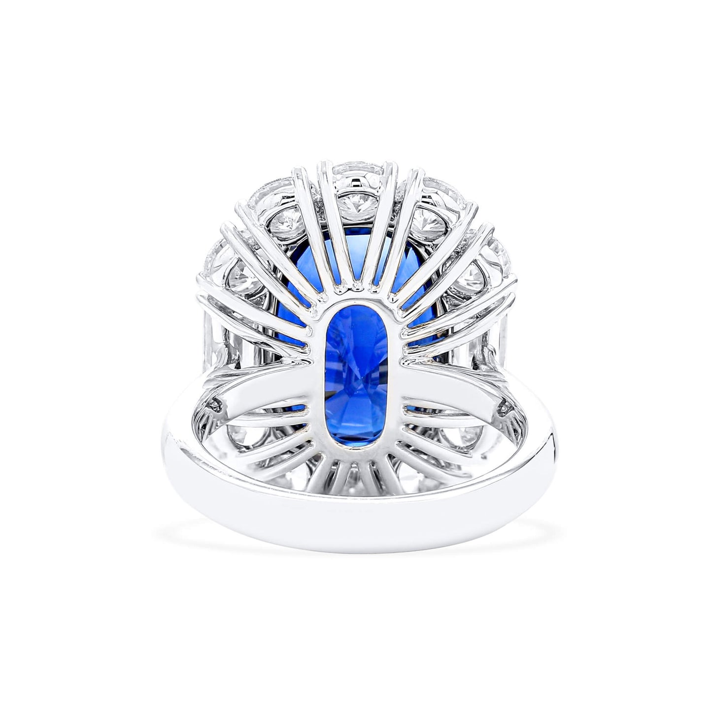 Natural Vivid Blue Sapphire Ring, 13.16 Ct. TW, Oval shape GRS Certified