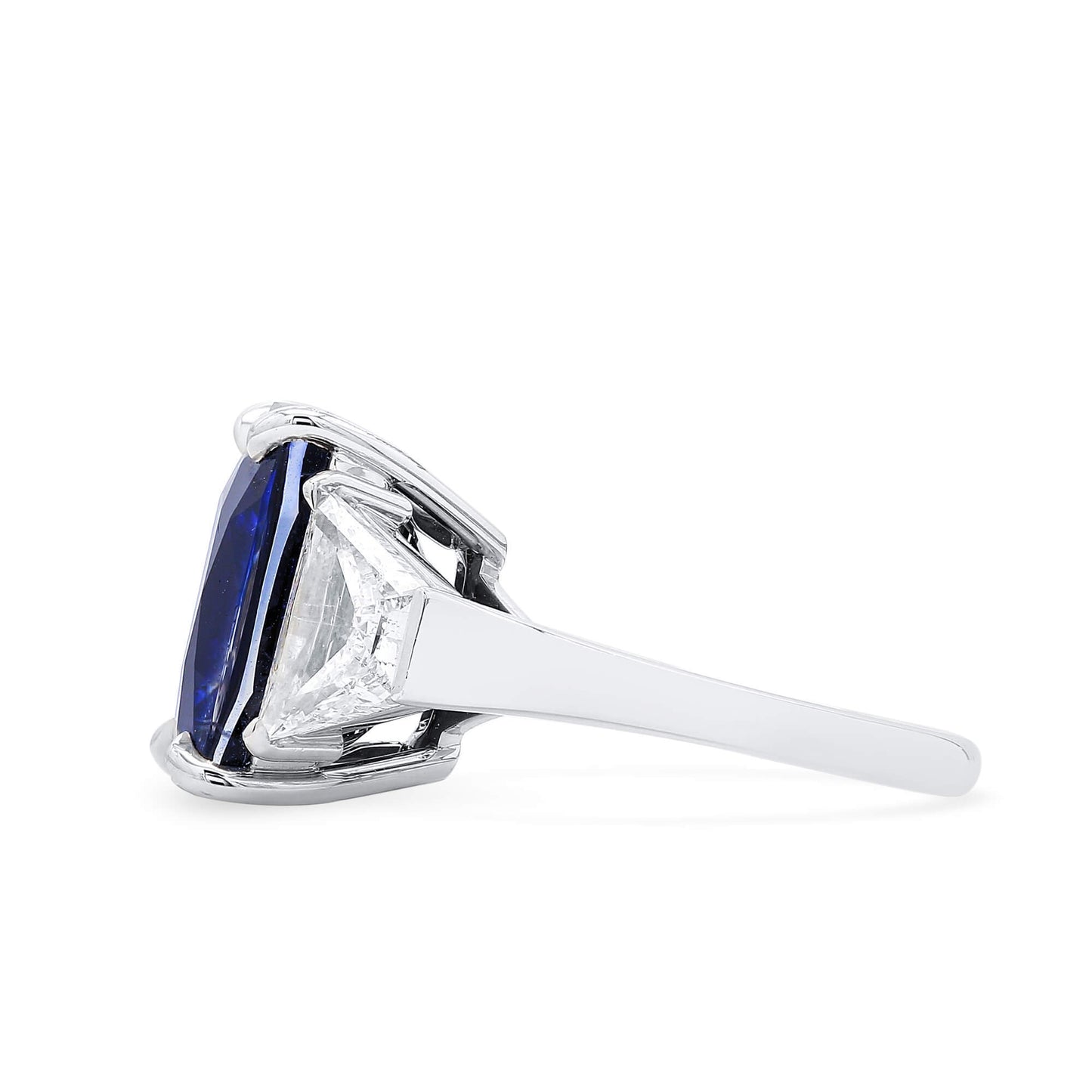 Natural Vivid Blue Sapphire Ring, 21.13 Ct. TW, Cushion shape, SSEF Certified