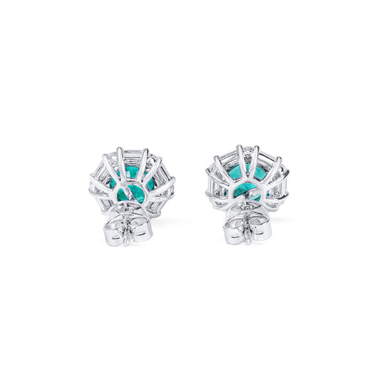 Natural Vivid Green Colombia Emerald Earrings|1.76 Ct. (2.34 Ct. TW), JCEG05539722