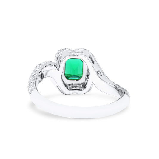 Natural Vivid Green Colombia Emerald Ring, 2.02 Ct. TW, Octagonal shape, GRS Certified