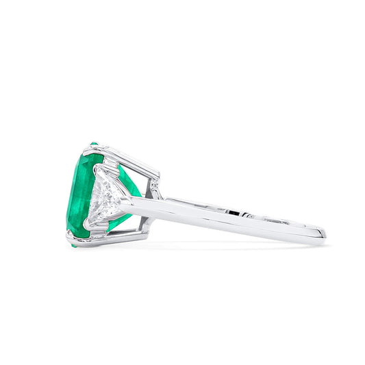 Natural Vivid Green Colombia Emerald Ring, 6.47 Ct. TW, Octagonal shape, GRS Certified