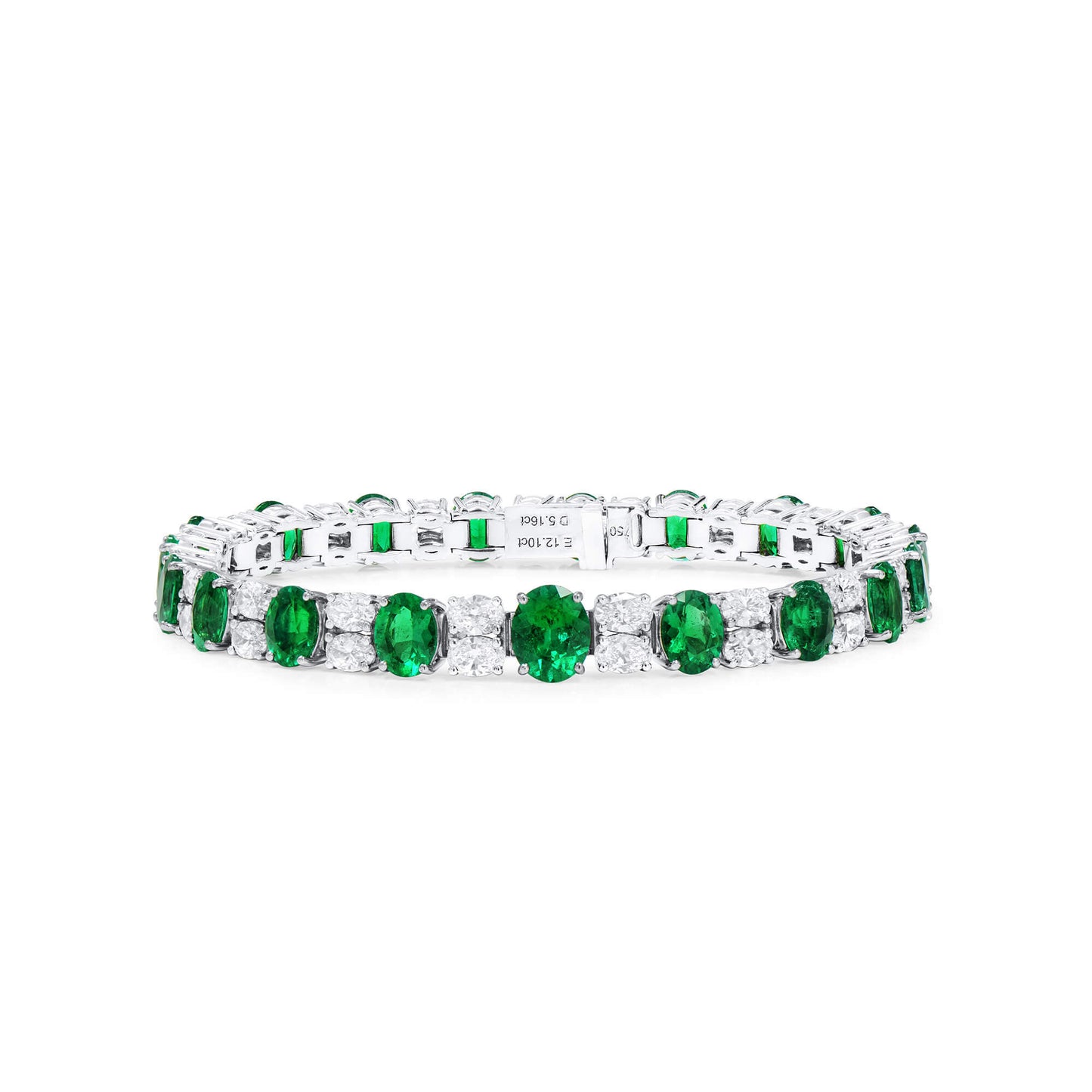 Natural Vivid Green Colombian Emerald Bracelet, 12.10 Ct. (17.26 Ct. TW), GRS2023-098003, 18K Gold