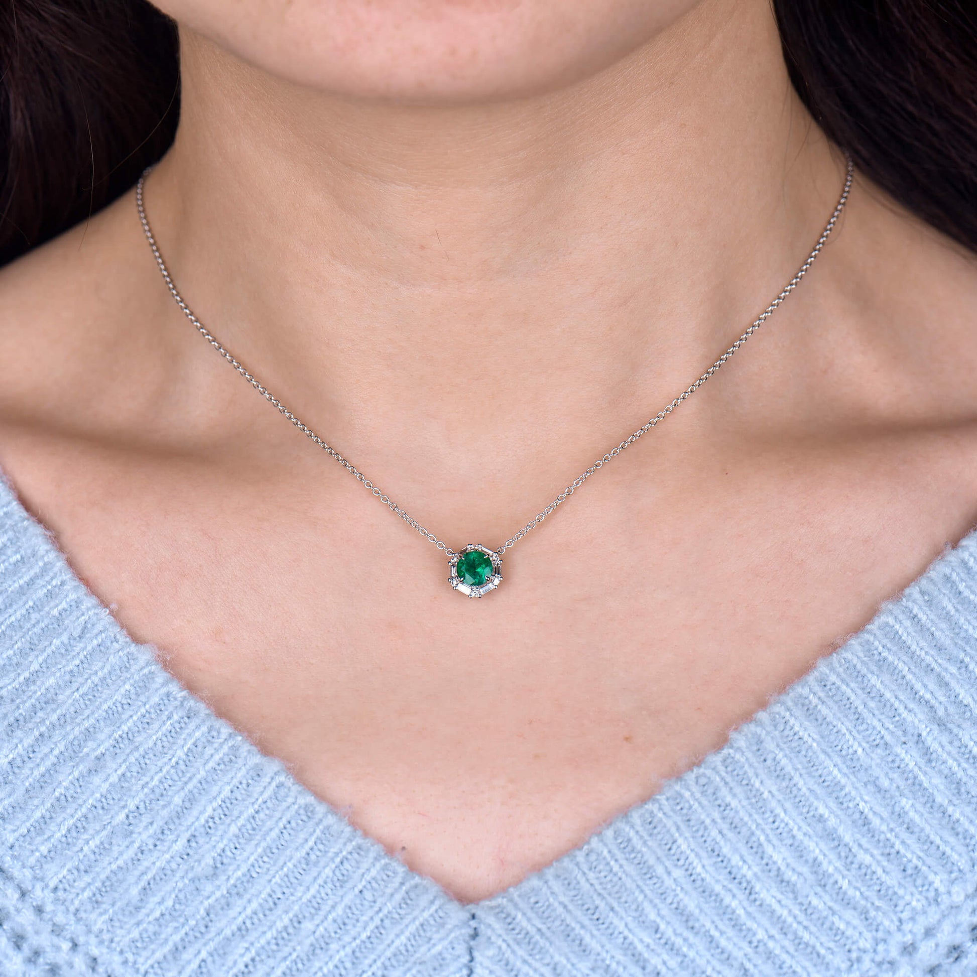 תליון אמרלד קולומביאני ירוק עז טבעי | 0.75 קראט (1.04 קראט TW), GRS2020-128127