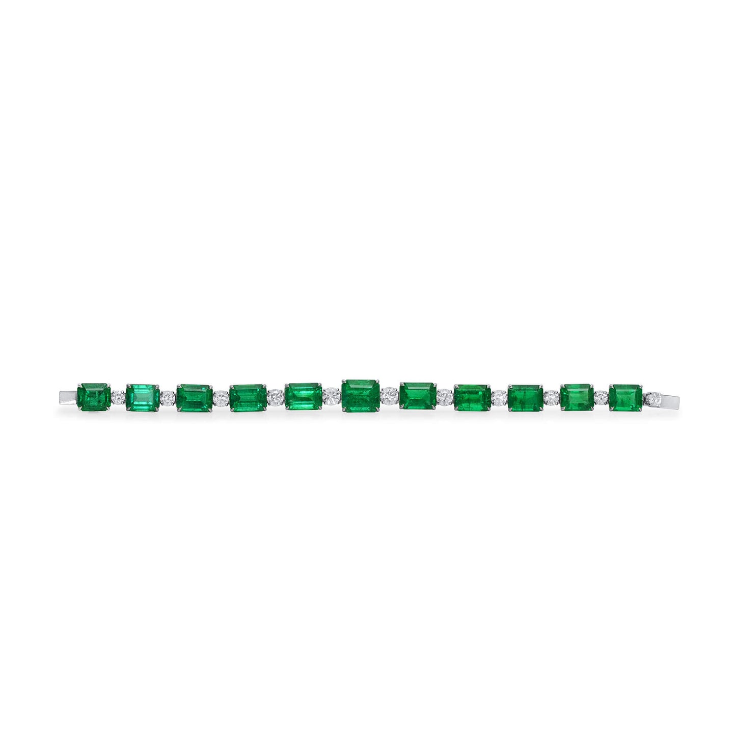 Natural Vivid Green Emerald Bracelet, 32.95 Ct. (38.99 Ct. TW), JCBG01106693