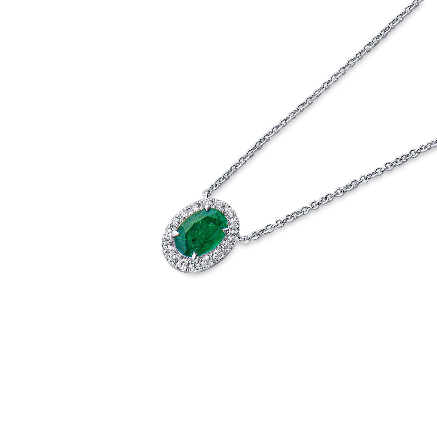 Natural vivid green emerald pendant, 0.61 CT. (0.72 CT. TW), G2112110233