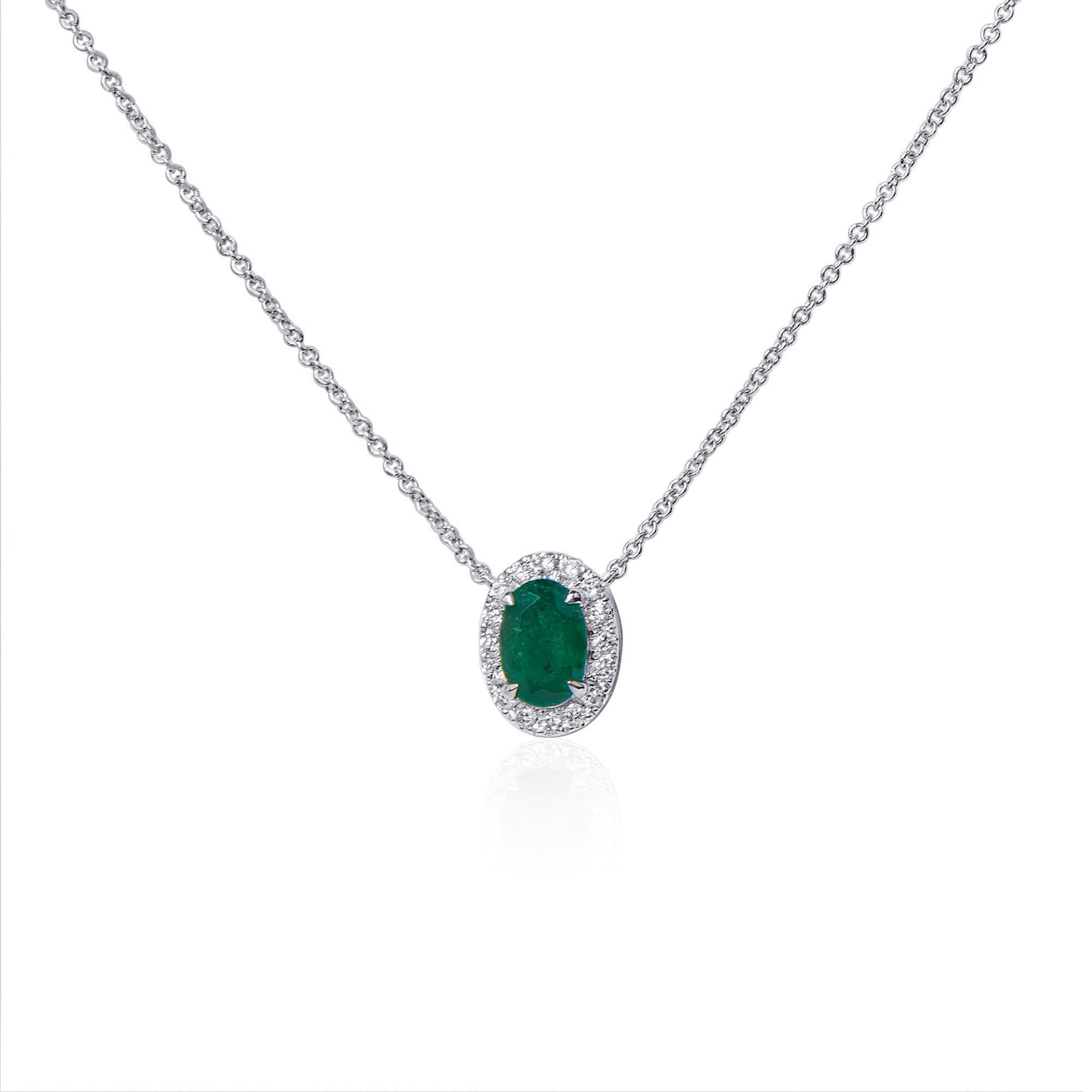 Natural vivid green emerald pendant, 0.61 CT. (0.72 CT. TW), G2112110233