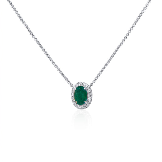 Natural vivid green emerald pendant, 0.61 CT. (0.72 CT. TW), G2112110233