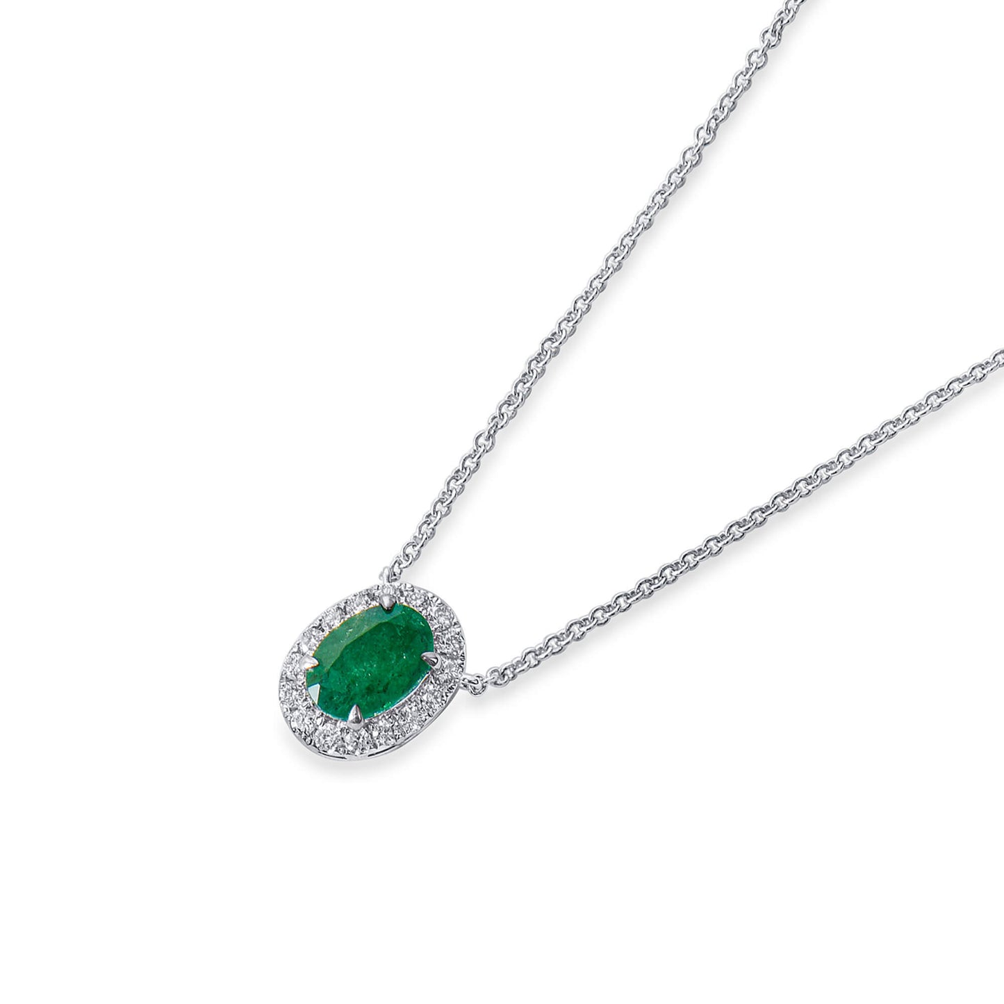 Natural vivid green emerald pendant, 0.62 CT. (0.74 CT. TW), G2112110234