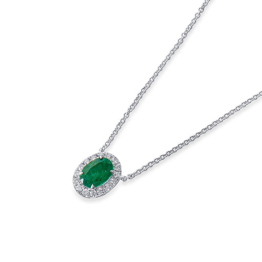 Natural vivid green emerald pendant, 0.62 CT. (0.74 CT. TW), G2112110234