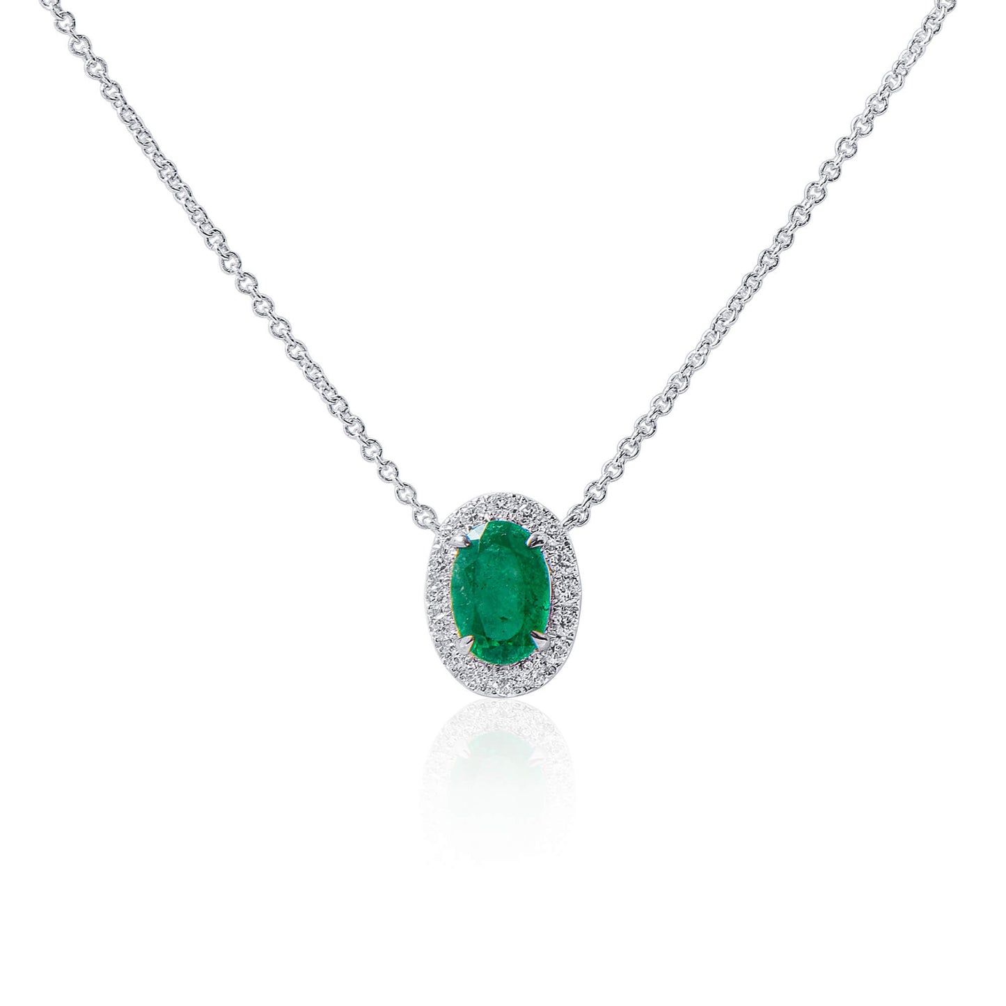 Natural vivid green emerald pendant, 0.62 CT. (0.74 CT. TW), G2112110234