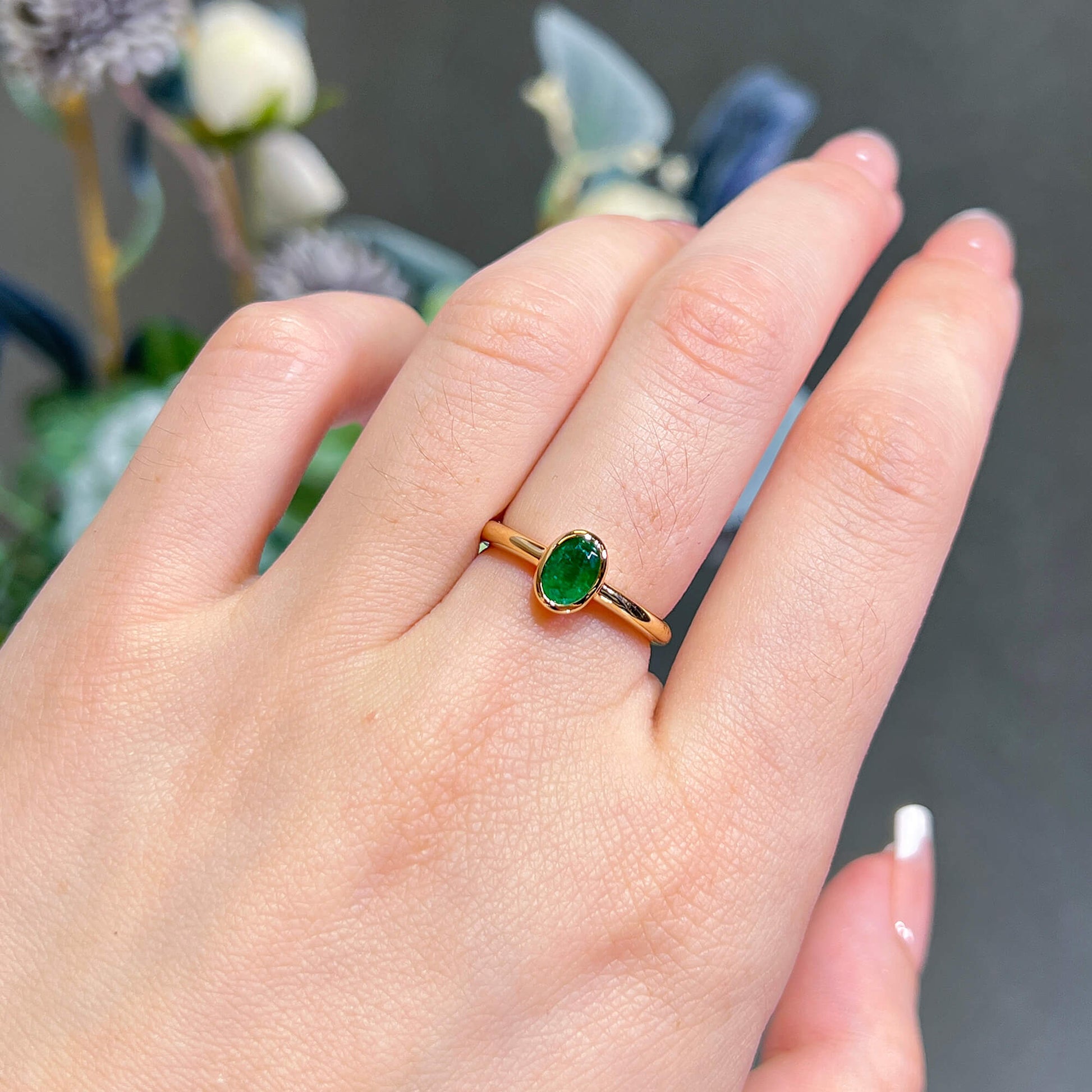 Natural Vivid Green Emerald Ring, 0.64 Ct. TW