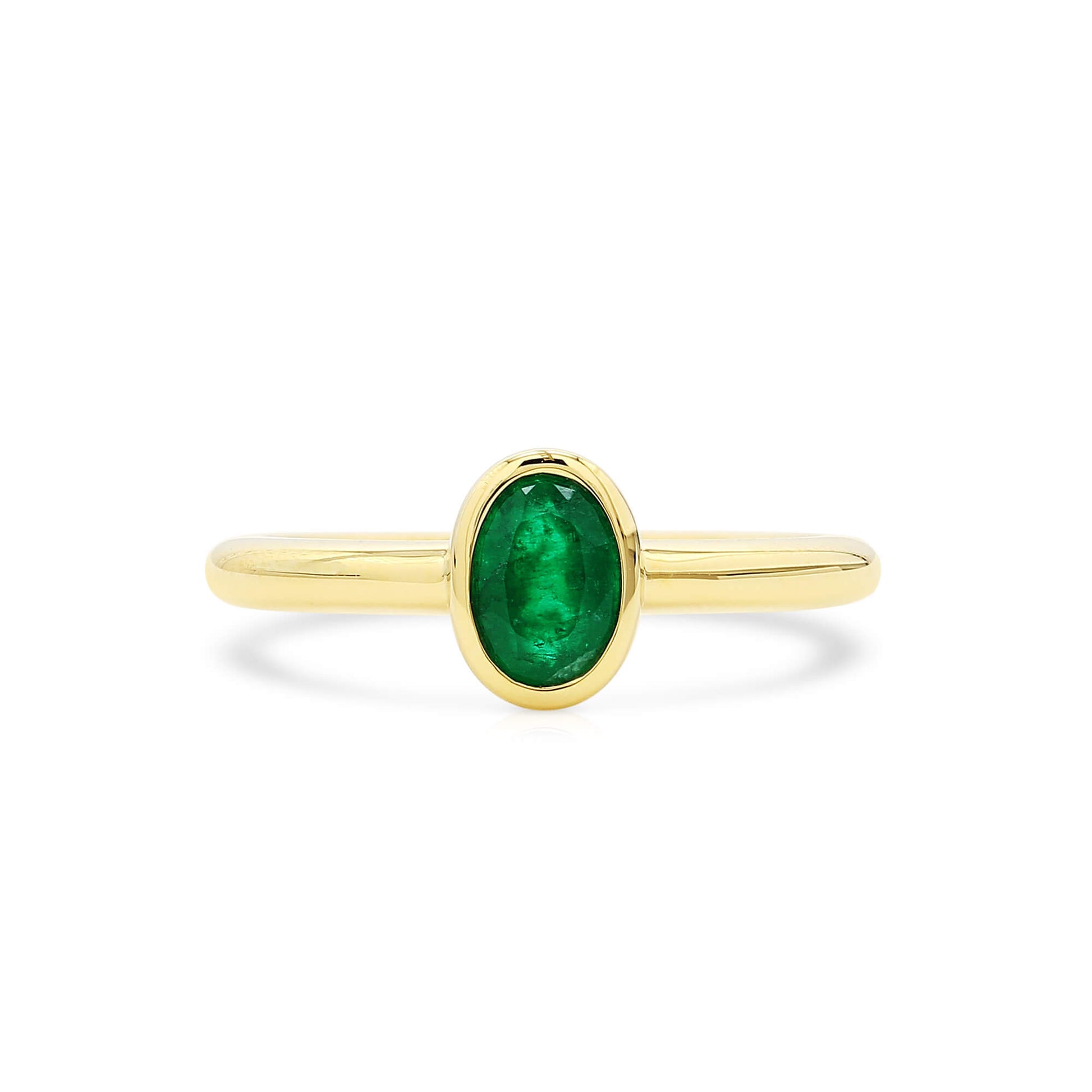 Natural Vivid Green Emerald Ring, 0.64 Ct. TW