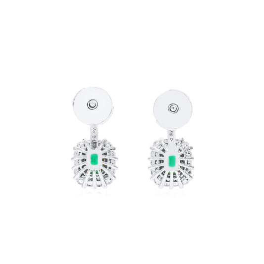 Natural Vivid Muzo Green Colombian Emerald Earrings, 1.08 Ct. (2.61 Ct. TW), GRS2023-088466