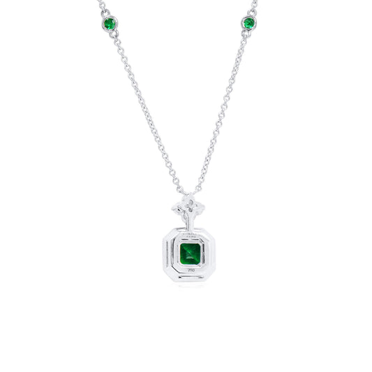 Natural Vivid Muzo Green Colombian Emerald Pendant, 0.84 Ct. (1.96 Ct. TW), GRS2023-079963