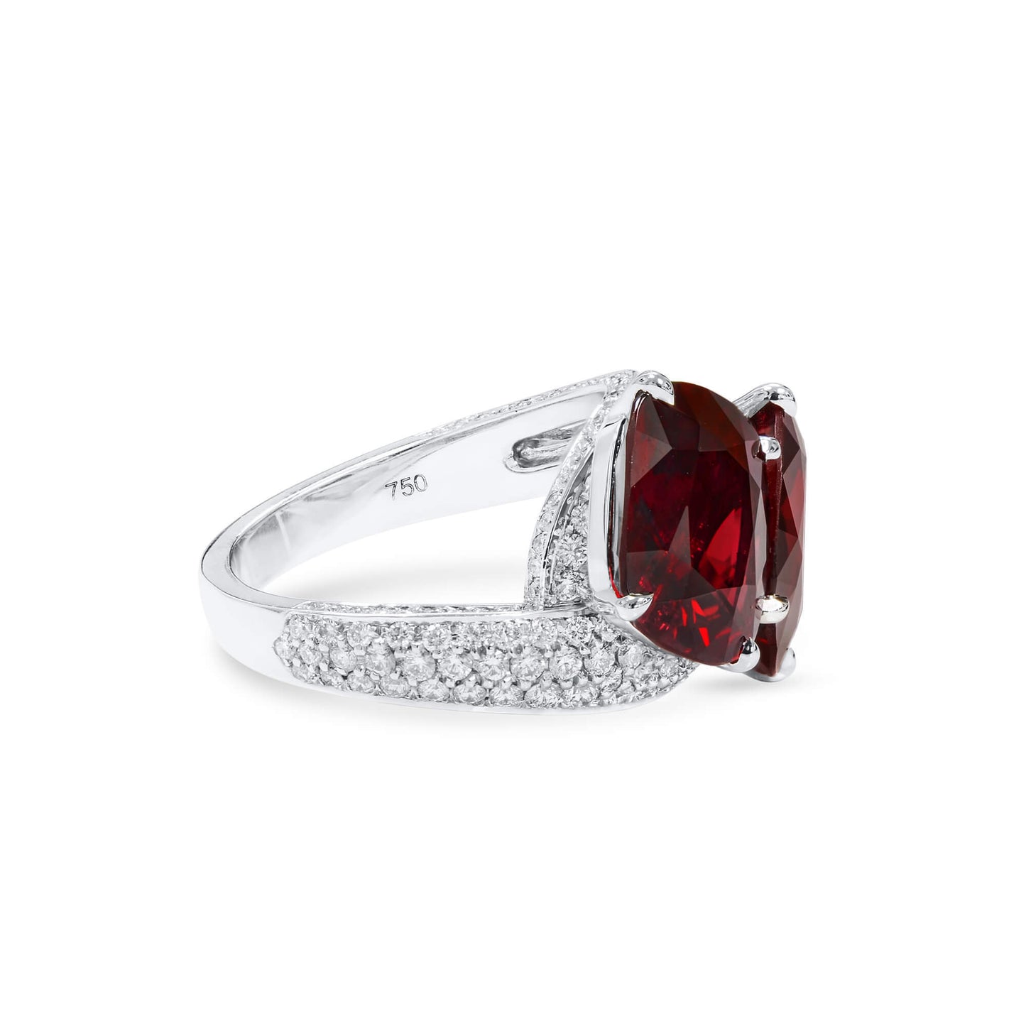 Natural Vivid Red Burma Spinel Ring, 11.62 Ct. TW, Cushion shape GRS Certified