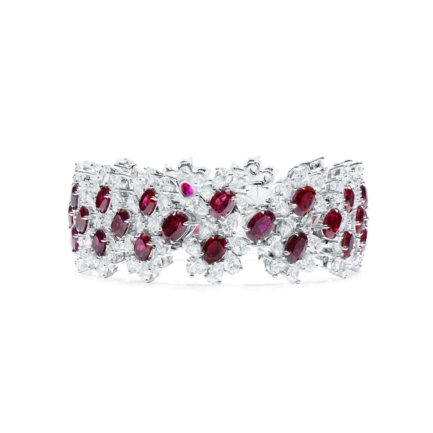 Natural Vivid Red Ruby Bracelet, 39.74 Ct. TW, BELLEROPHON Certified, unheated
