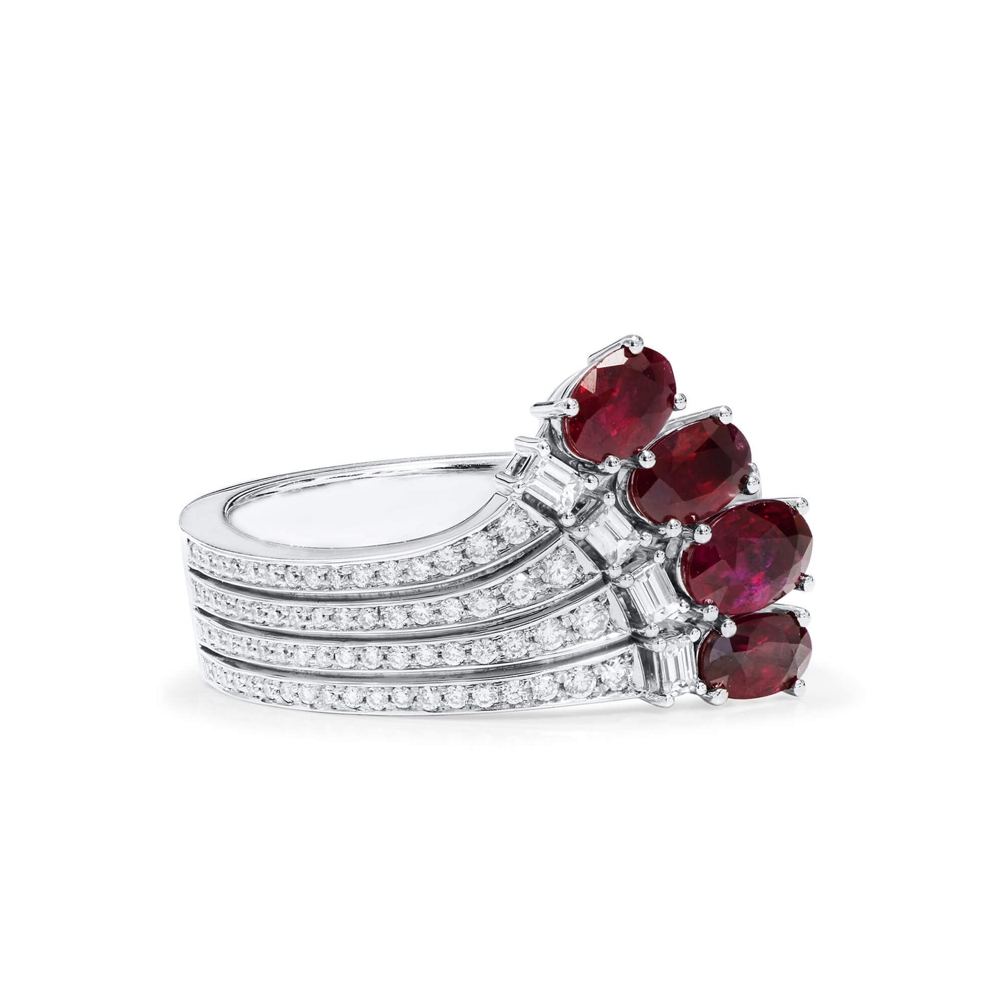 Natural Vivid Red Ruby Ring, 1.97 Ct. TW, Oval shape, EG_LAB Certified
