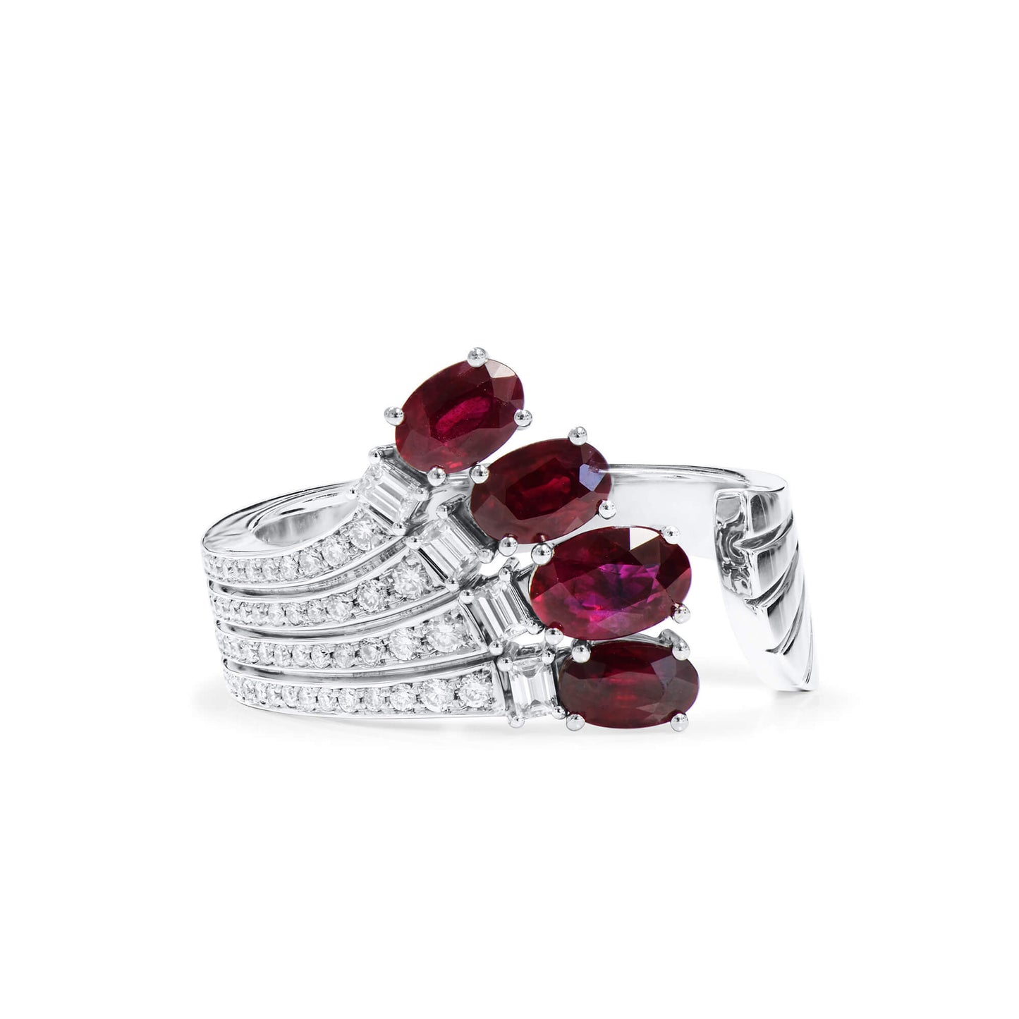 Natural Vivid Red Ruby Ring, 1.97 Ct. TW, Oval shape, EG_LAB Certified