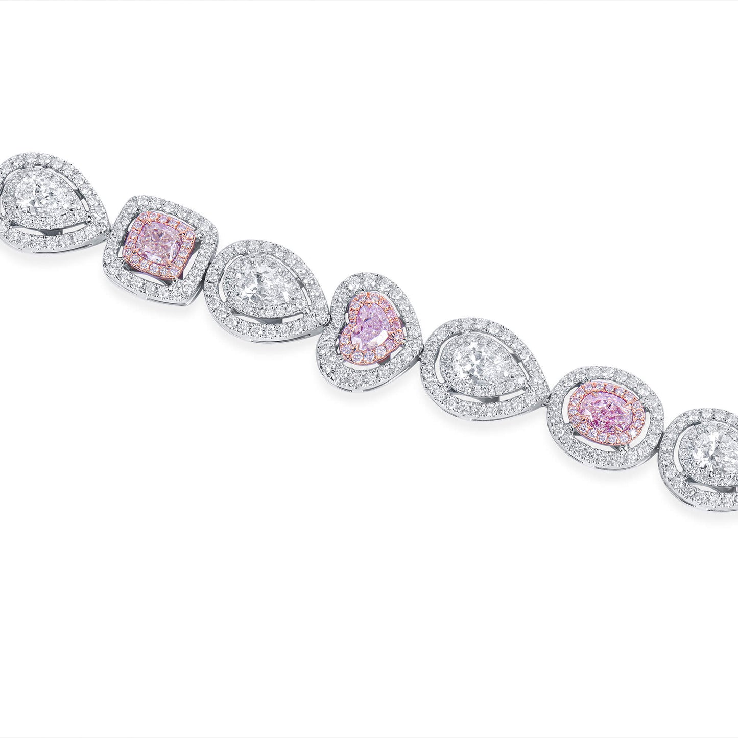 Pink And White Diamond Bracelet | 2.46 Ct. (7.36 Ct. TW), Mix shape, GIA Certified