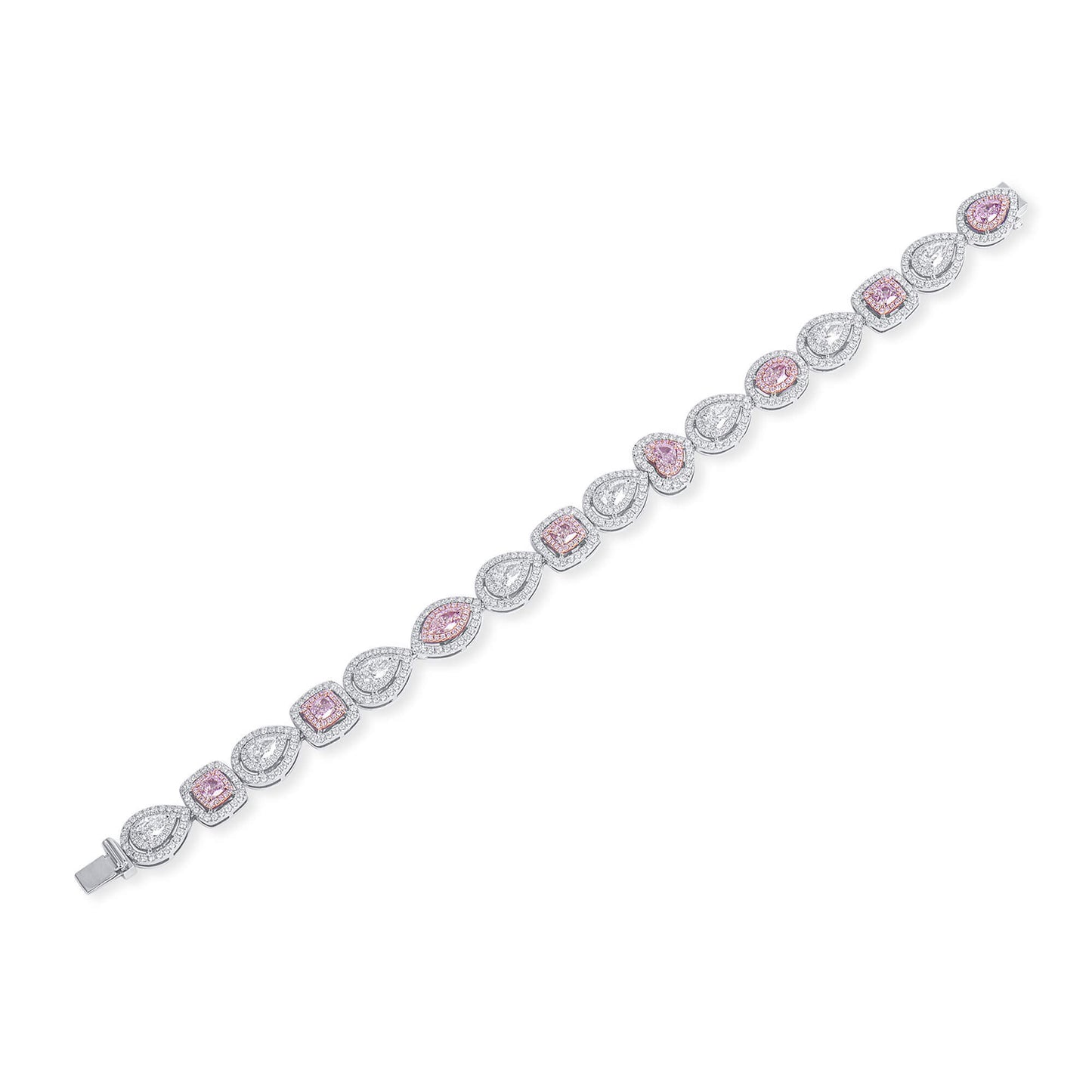 Pink And White Diamond Bracelet | 2.46 Ct. (7.36 Ct. TW), Mix shape, GIA Certified
