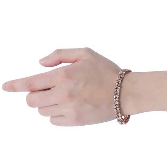 Pink and White Diamond Bracelet, 6.01 Ct. (12.75 Ct. TW), Multishape