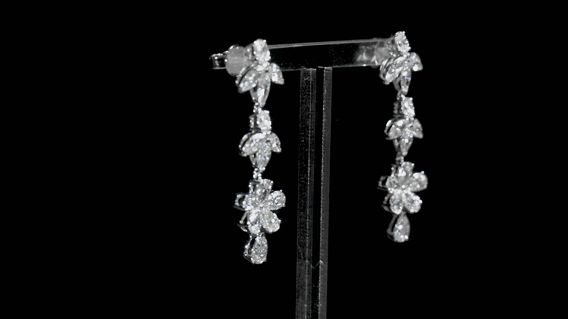 White Diamond Earrings, 5.92 Ct. TW, MIX shape
