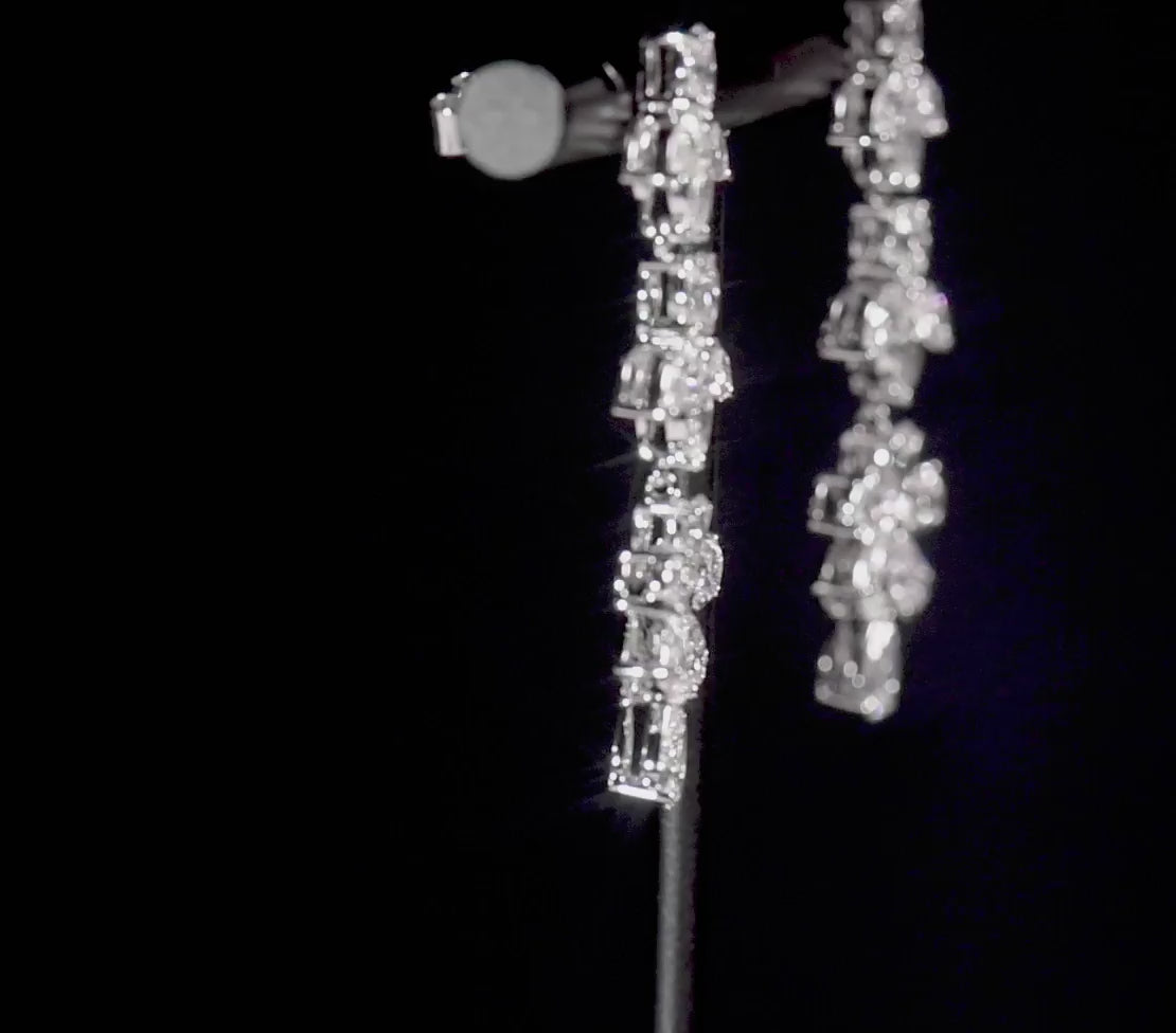 White Diamond Earrings, 4.93 Ct. TW, Marquise shape