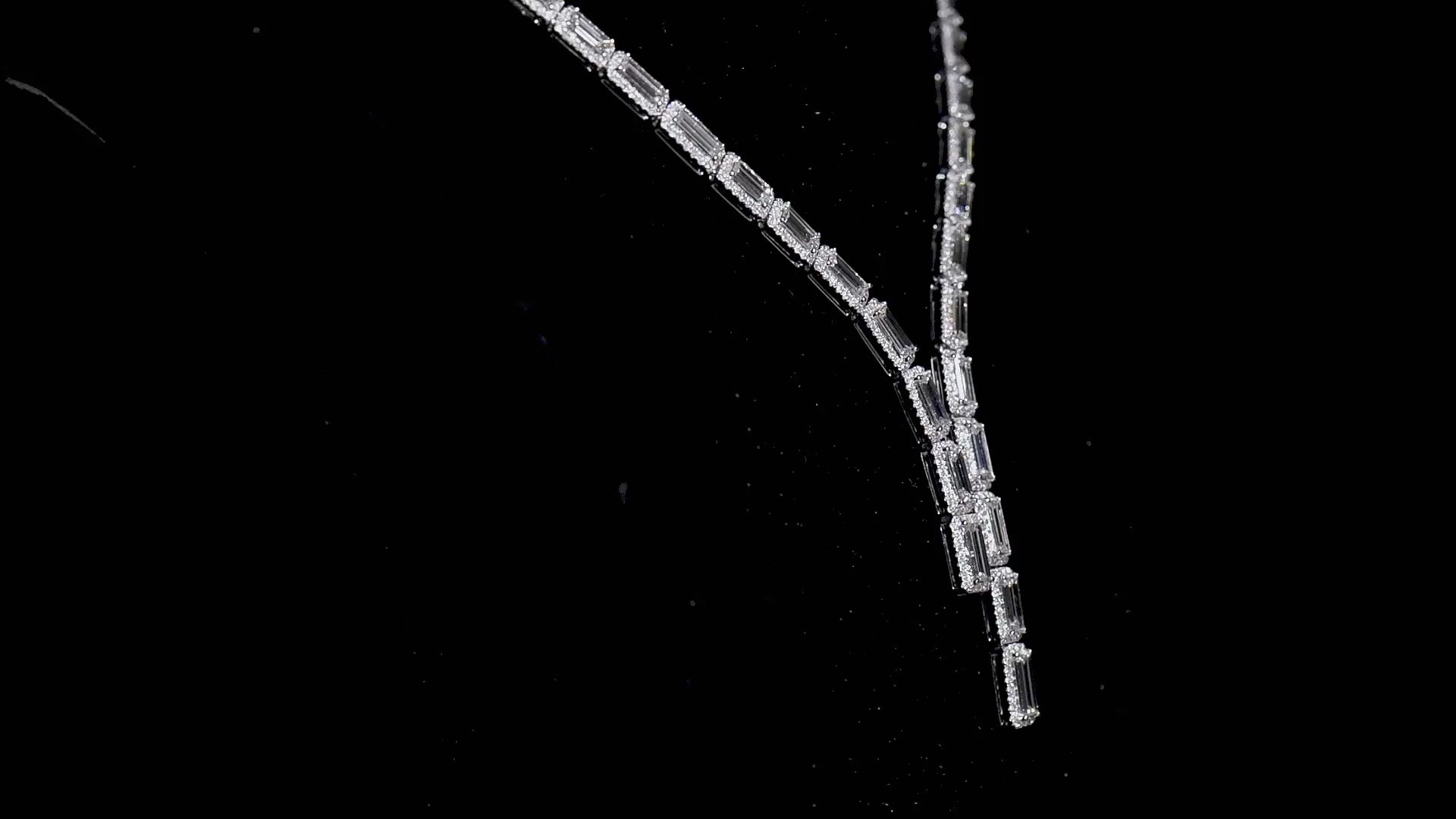 White Diamond Necklace, 12.58 Ct. TW, Baguette shape