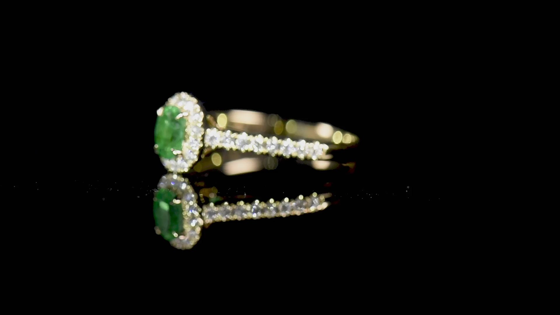 Natural Vivid Green Emerald Ring, 0.52 Ct. TW