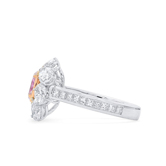 Very Light Pink and White Diamond Ring,0.50 Ct. (3.09 Ct. TW), Oval Shape, GIA Certified, 2225230737
