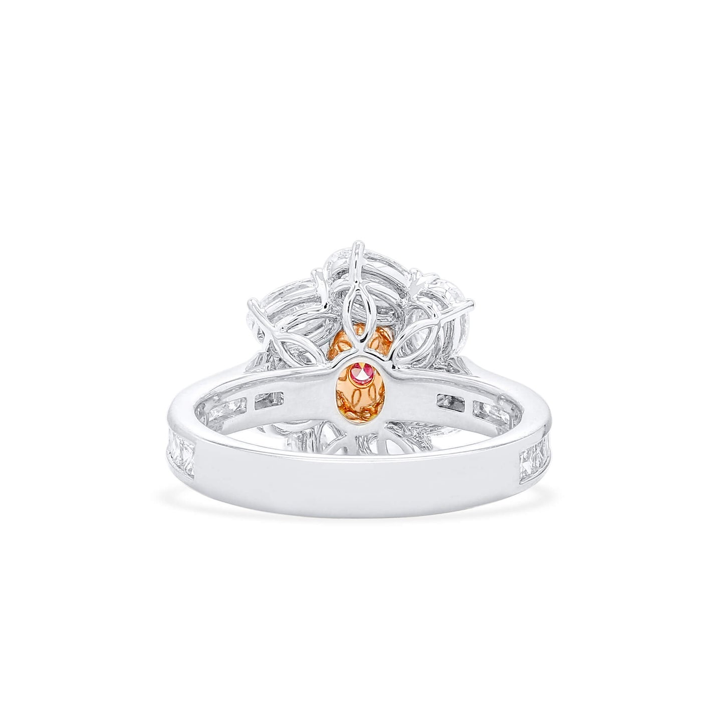 Very Light Pink and White Diamond Ring,0.50 Ct. (3.09 Ct. TW), Oval Shape, GIA Certified, 2225230737