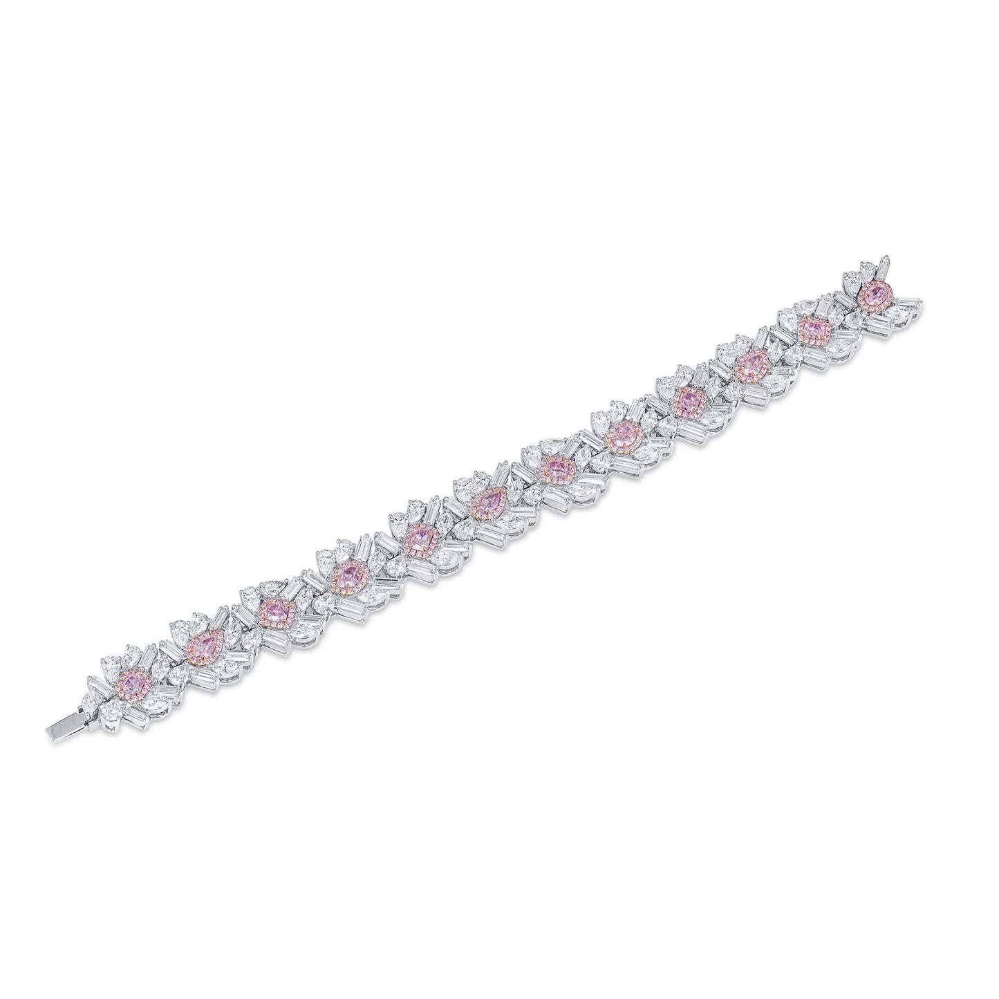 Very Light Pink Diamond Bracelet, 23.07 Ct. TW, MIX shape, GIA Certified